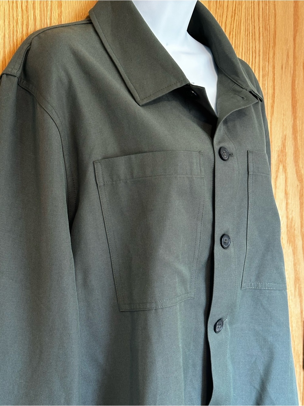 I Love Ugly Premium Green Long Sleeve Button Up Shacket Jacket - Picture 5 of 11